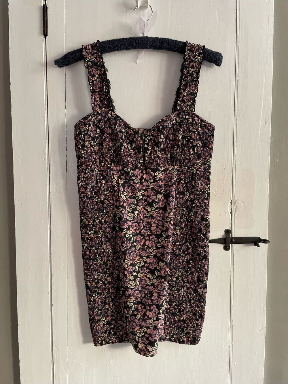 Intimatley Free People Mini Smocked Floral Printed Bodycon Dress Size Med